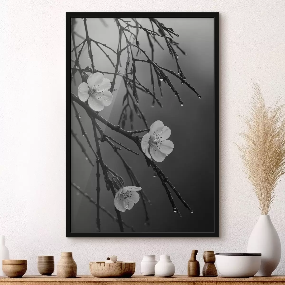 Poster Flori pe ramuri după ploaie f44098