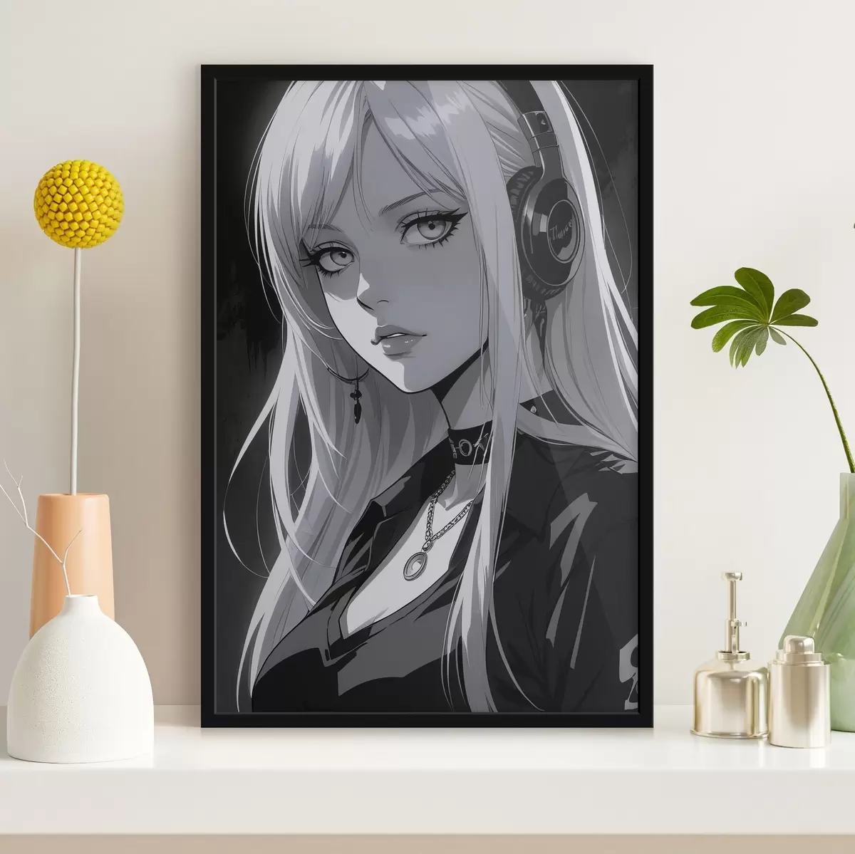 Poster Poster cu fată în căști f44102