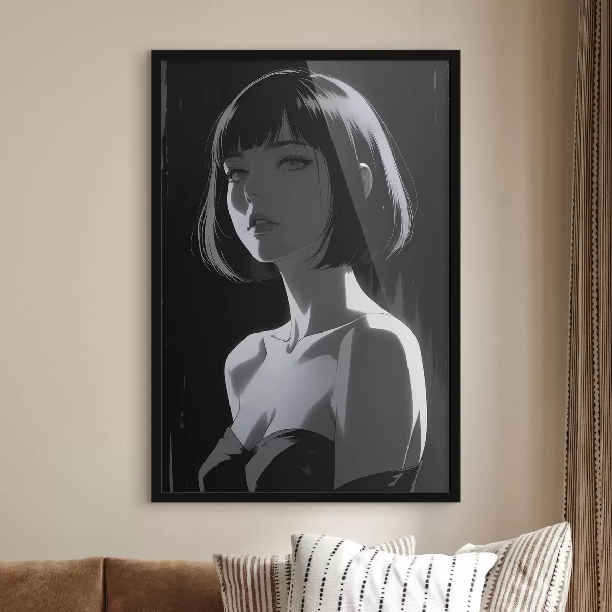 Poster Poster cu fata pe fundal negru f44103