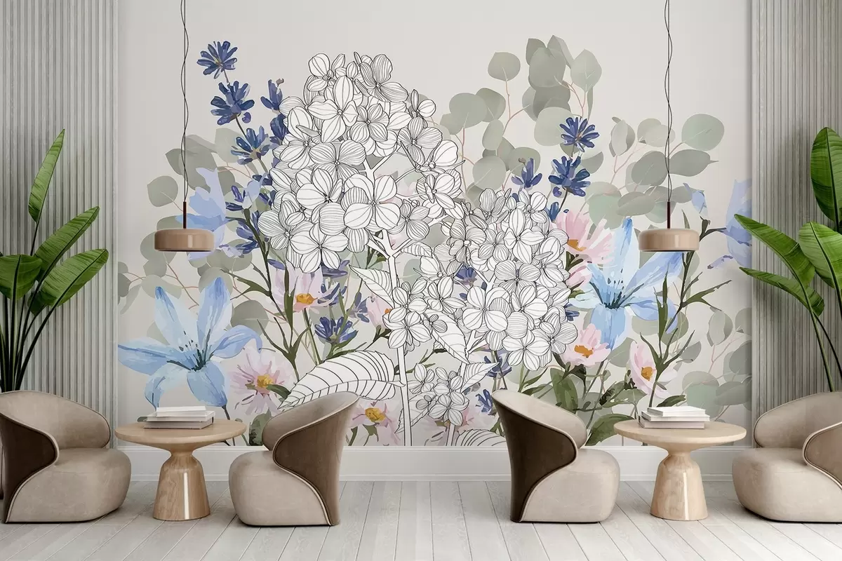 fototapet Compoziția diferitelor flori w03858