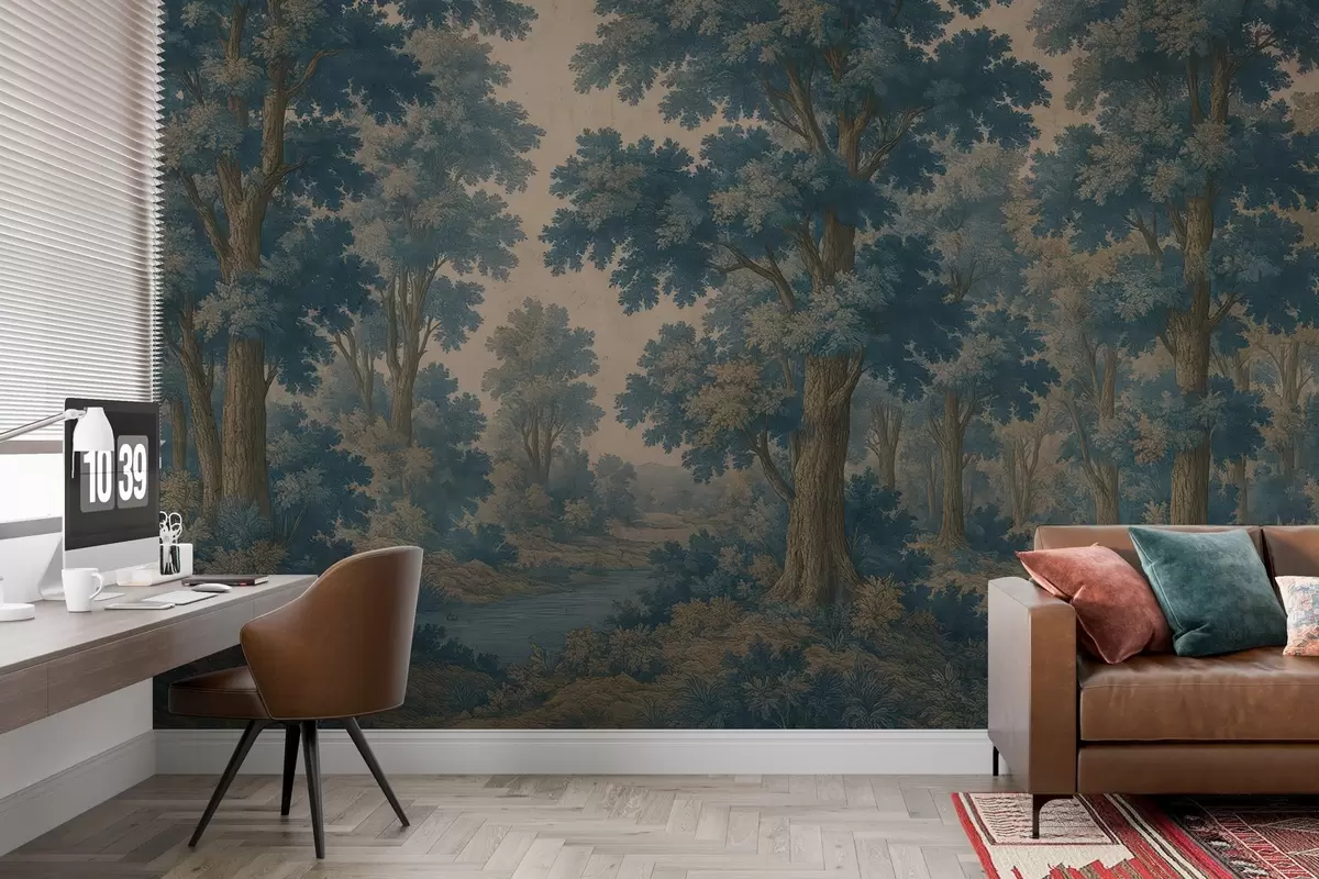 fototapet Imagine modernă a unei păduri în stil grunge w03822