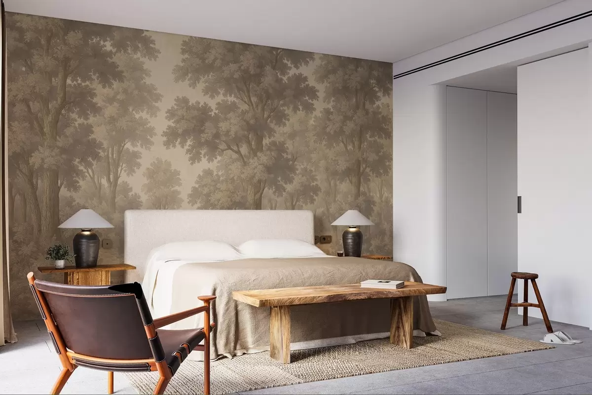 fototapet Imagine modernă a unei păduri în stil grunge w03822v2