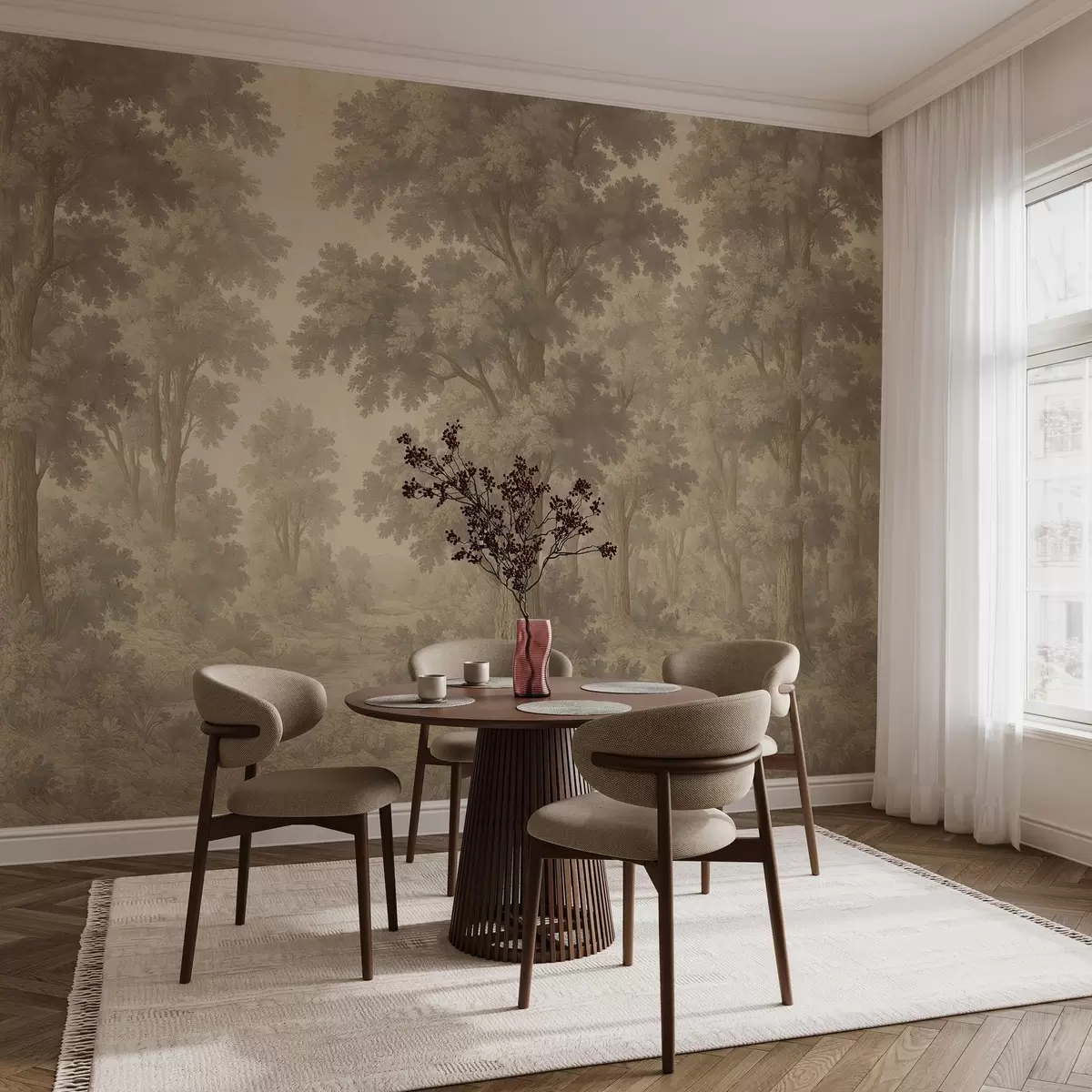 fototapet Imagine modernă a unei păduri în stil grunge w03822v2