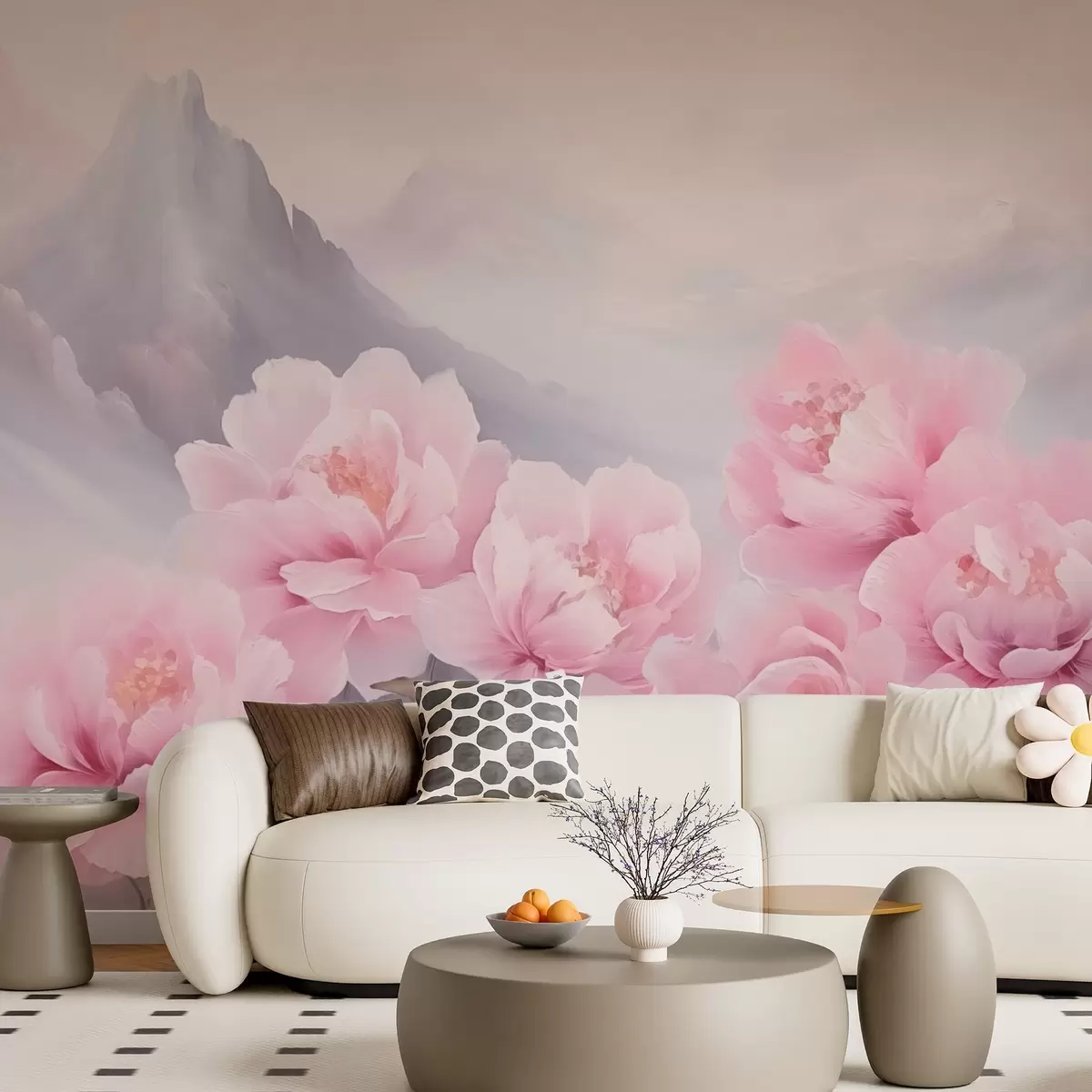 fototapet Trandafiri pe fundalul munților w03852