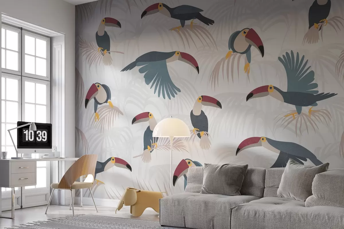 fototapet Țucani pe frunze w03854v1