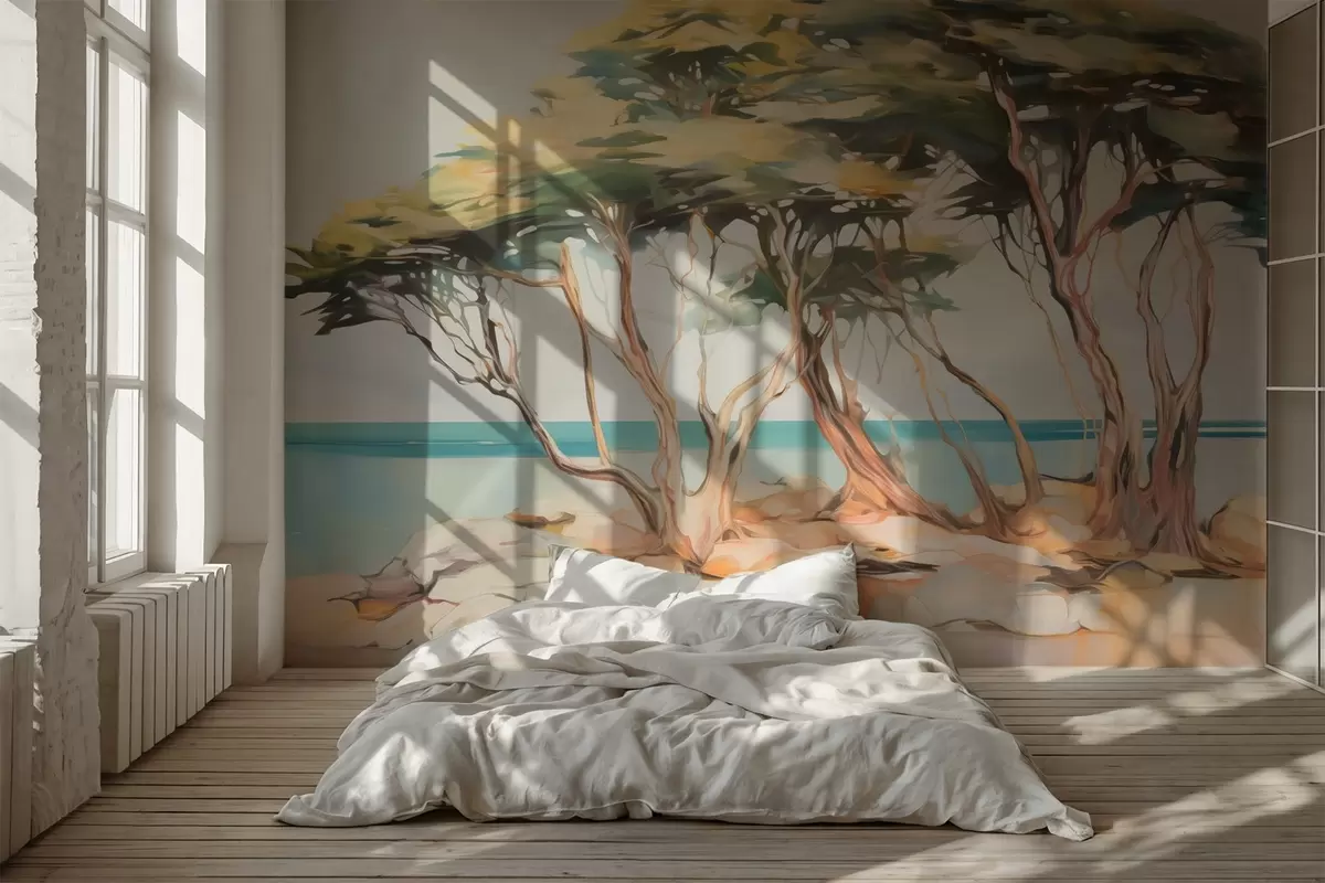 fototapet Copaci pe malul mării w03855