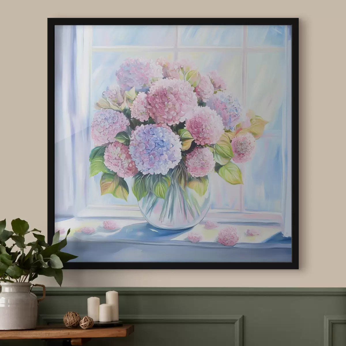 Poster Buchet de flori pe fereastră f44210
