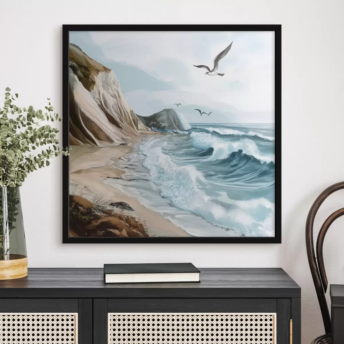 Poster Plajă nisipoasă și păsări f44222