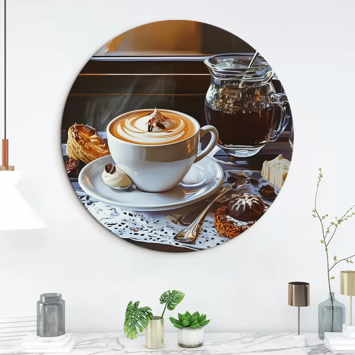 Picturi rotunde Cafea pe masă r44229