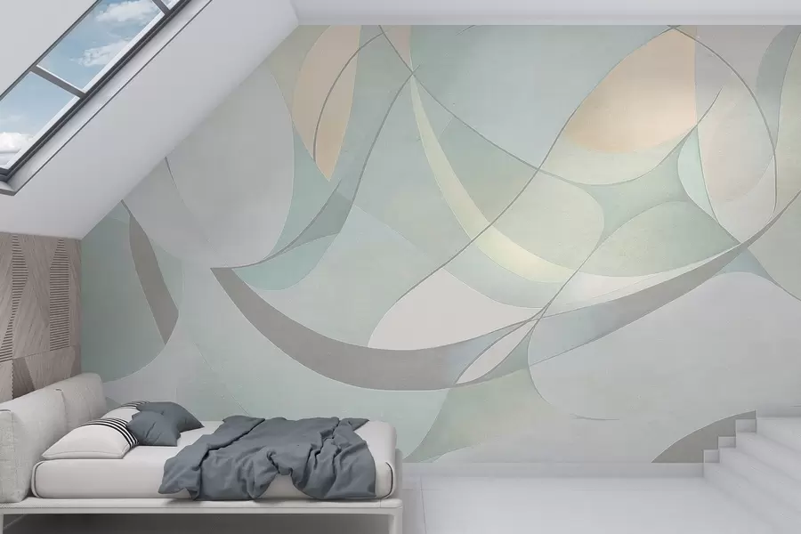 fototapet Abstracție geometrică, culori naturale atenuate w03878