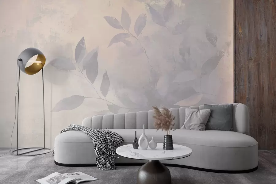 fototapet Frumoase ramuri de copac, culori bej atenuate, abstracție  w03882