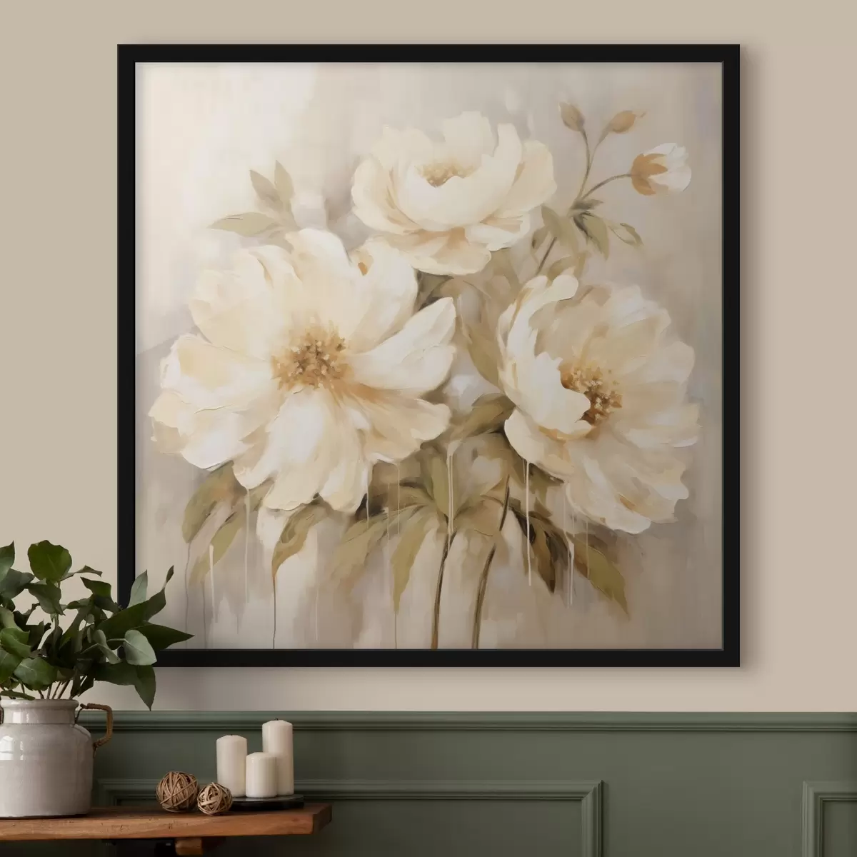 Poster Сompoziție florală cu petale albe f44043