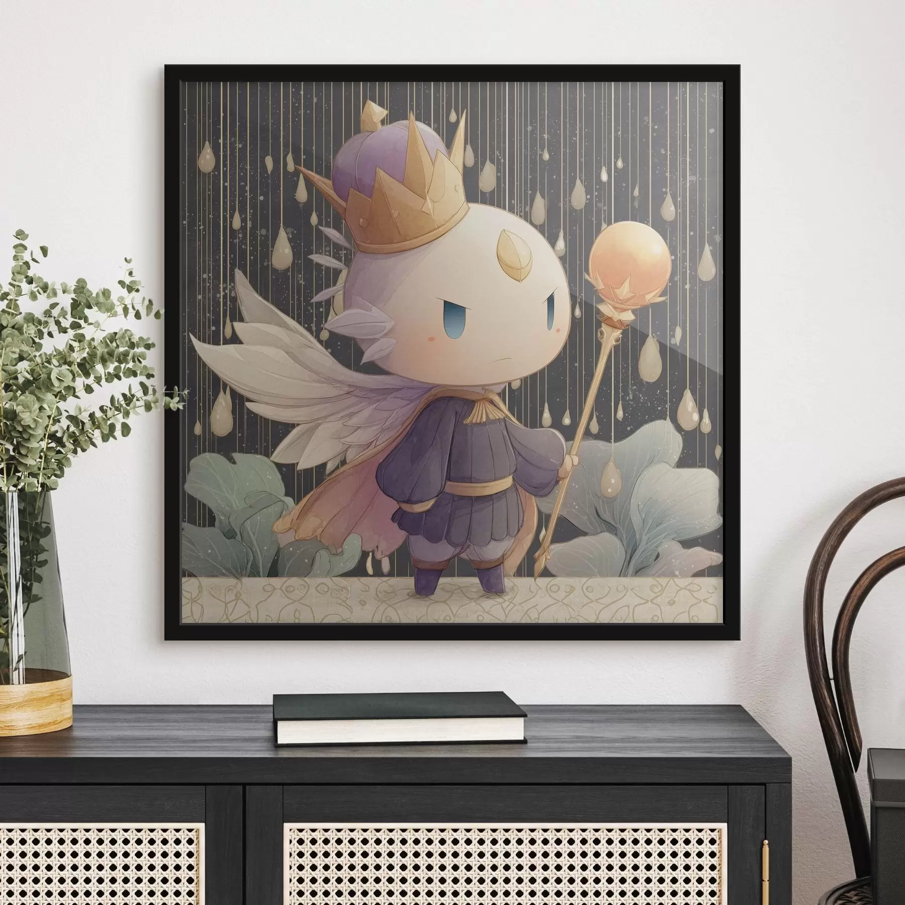 fototapet Rege misterios sub ploaie f44244