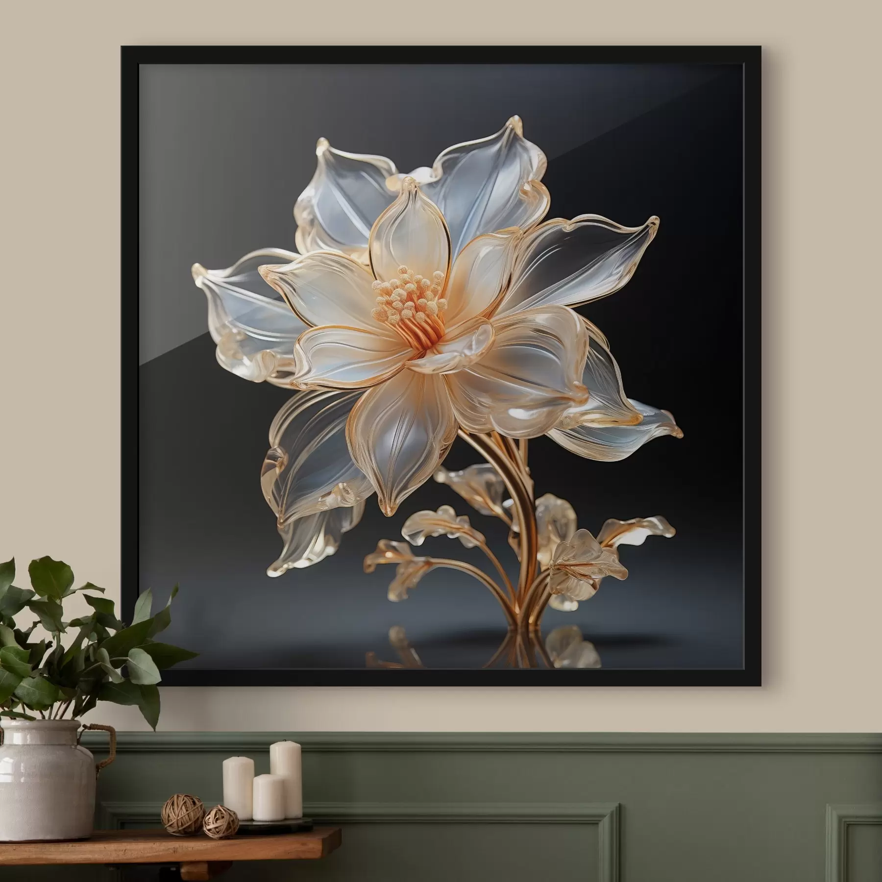 fototapet Floare transparentă rafinată într-un stil minimalist f44251