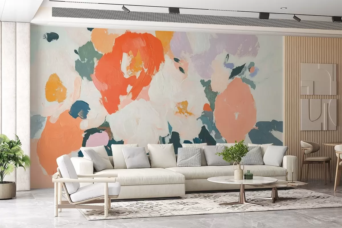 fototapet Flori acrilice abstracte w09070