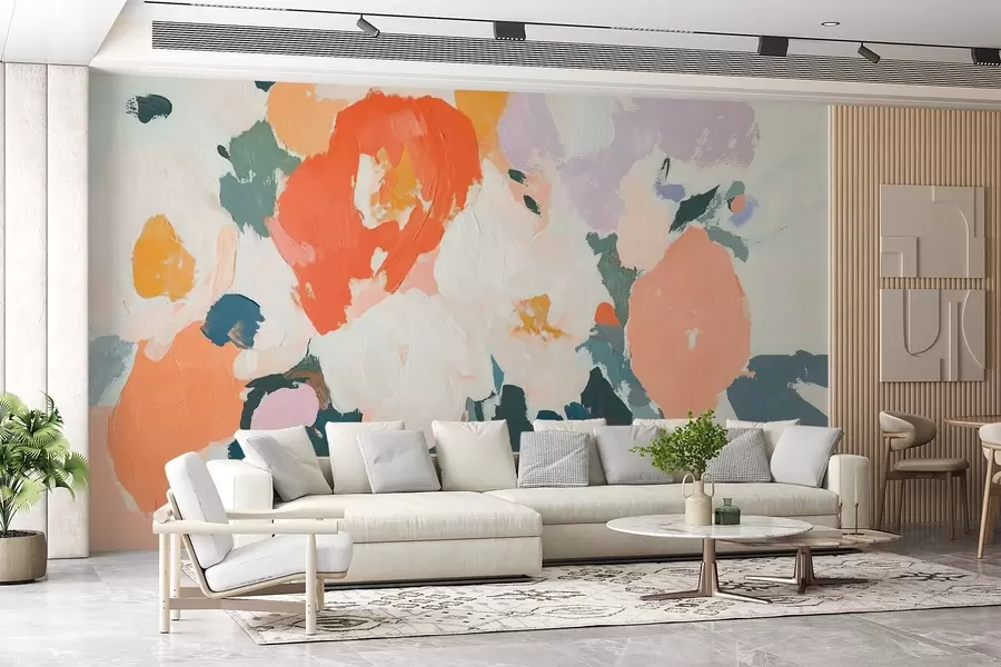 fototapet Flori acrilice abstracte w09070