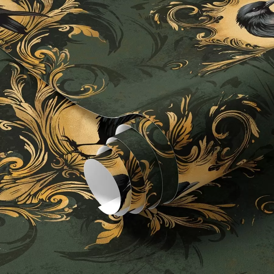 fototapet Corb într-un cadru pe un fundal verde a00105