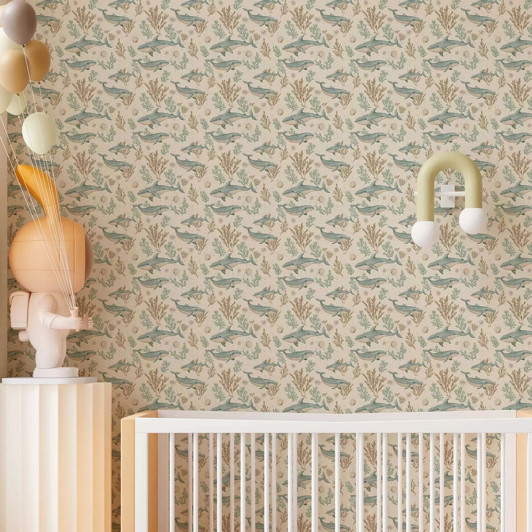 fototapet Balene pe un fundal alb a00117