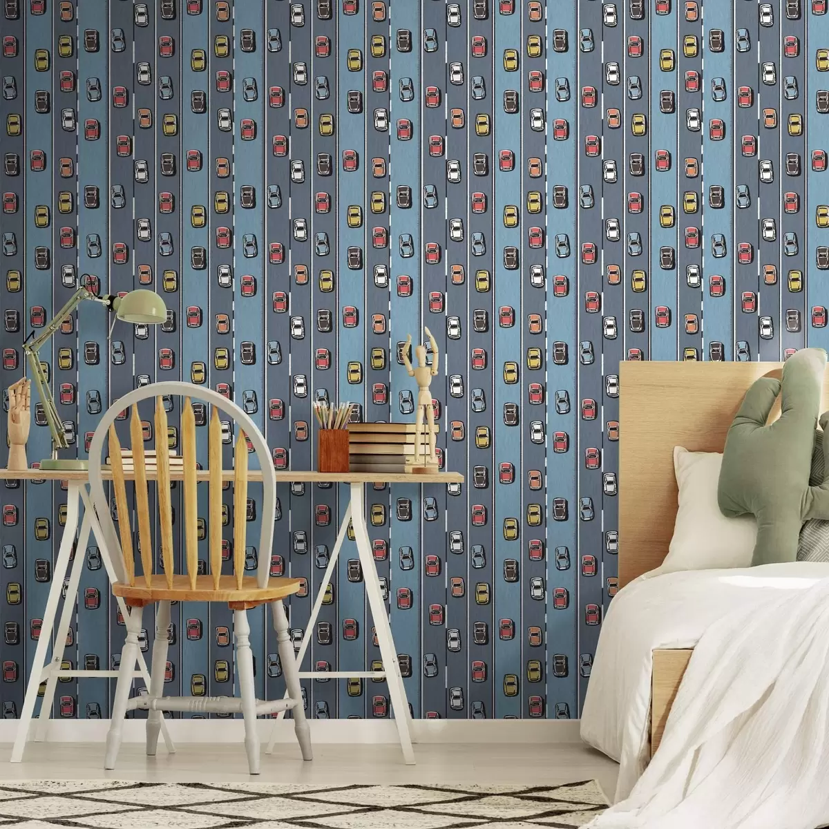 Wallpaper Mașină retro pe drum în stilul anilor '60 a00118v1