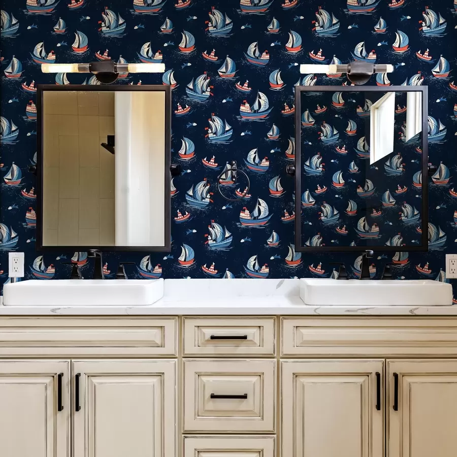 fototapet Nave pe un fundal albastru a00126v1