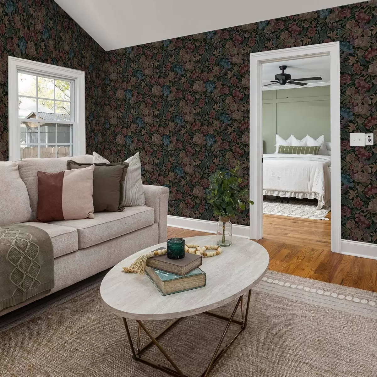 Wallpaper Textura tapițerie cu flori colorate a00146