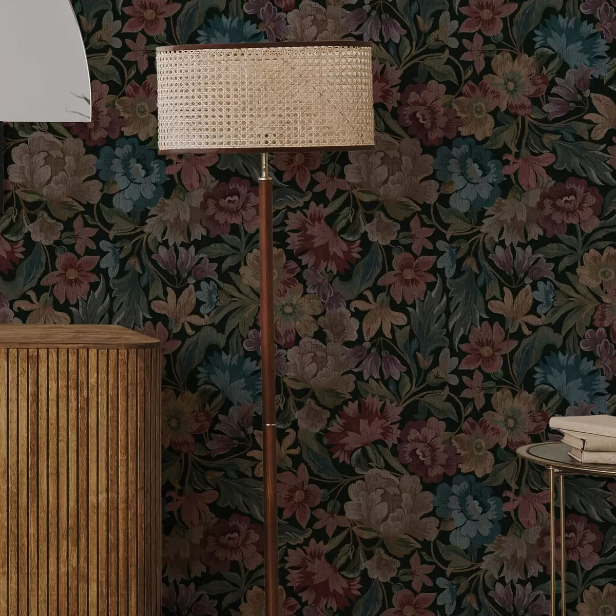 Wallpaper Textura tapițerie cu flori colorate a00146