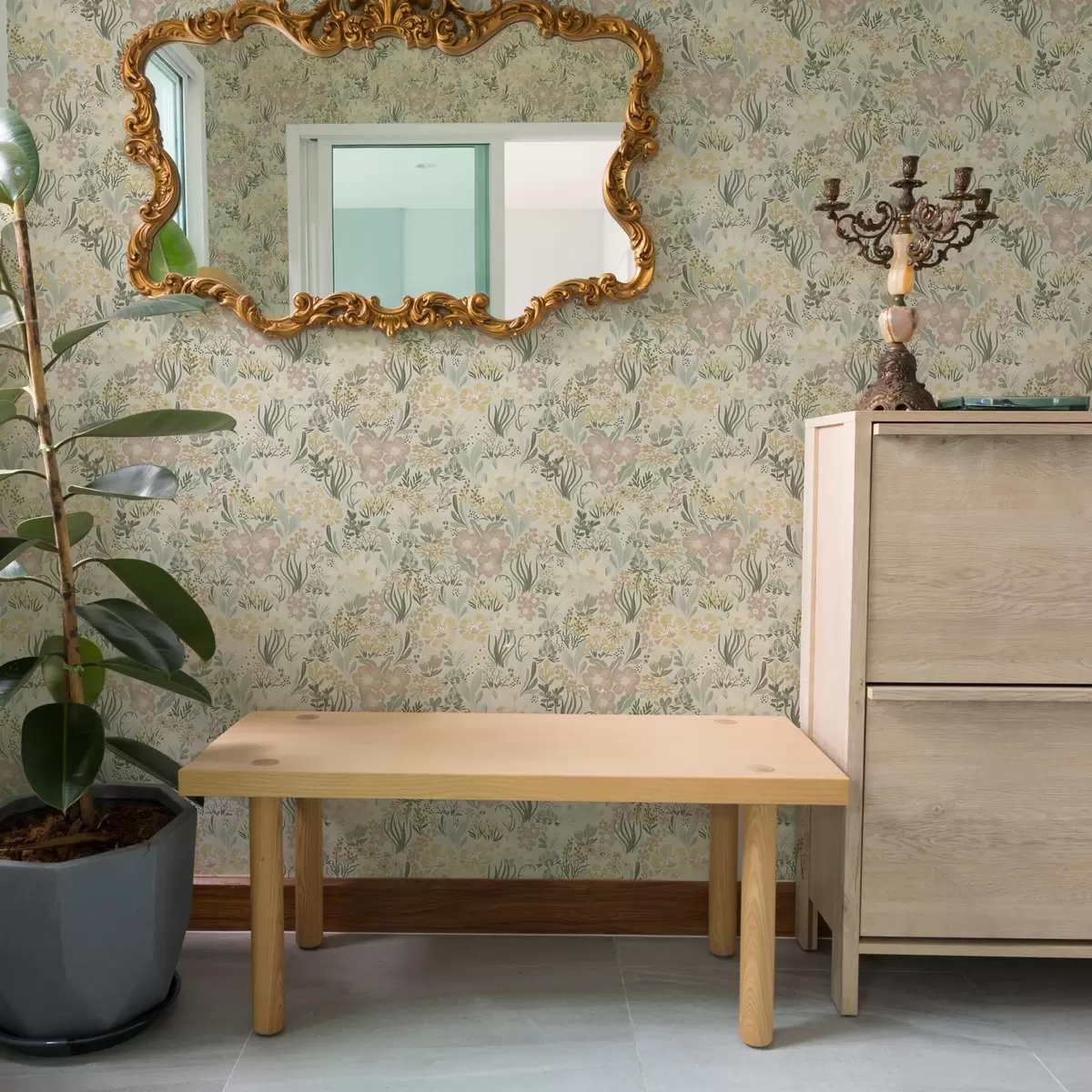 Wallpaper Imprimeu floral în paleta pastel a00154v1