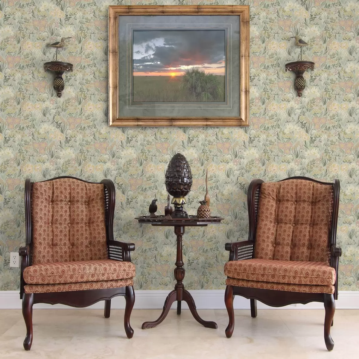 Wallpaper Compoziție de primăvară în culori verzi blânde a00154v2