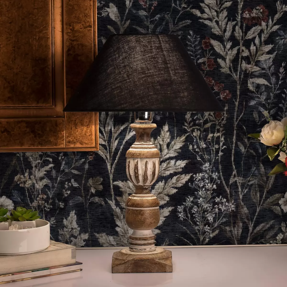 Wallpaper Model floral în culori naturale a00162