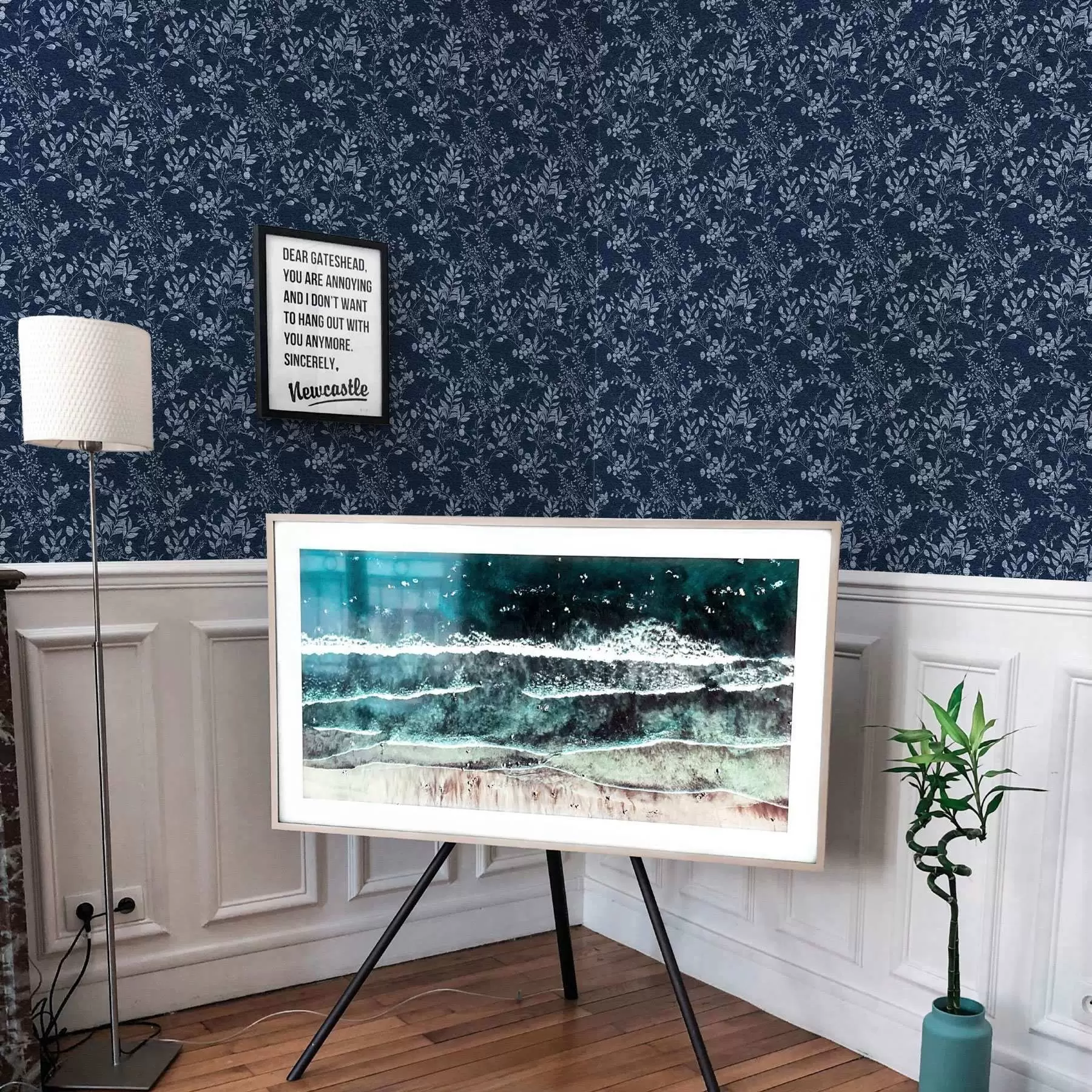 fototapet Imprimeu botanic deschis pe un fundal închis a00166