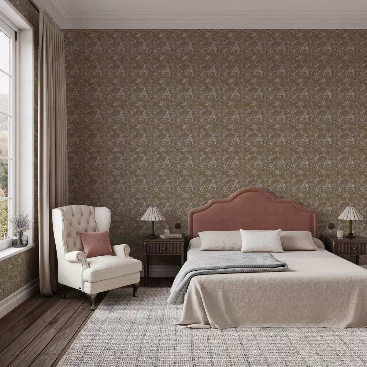 Wallpaper Plante și ramuri albe a00166v1