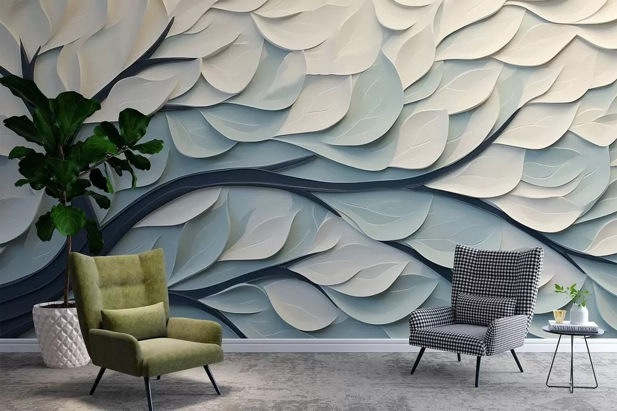 fototapet Copac cu frunze abstracte w03889