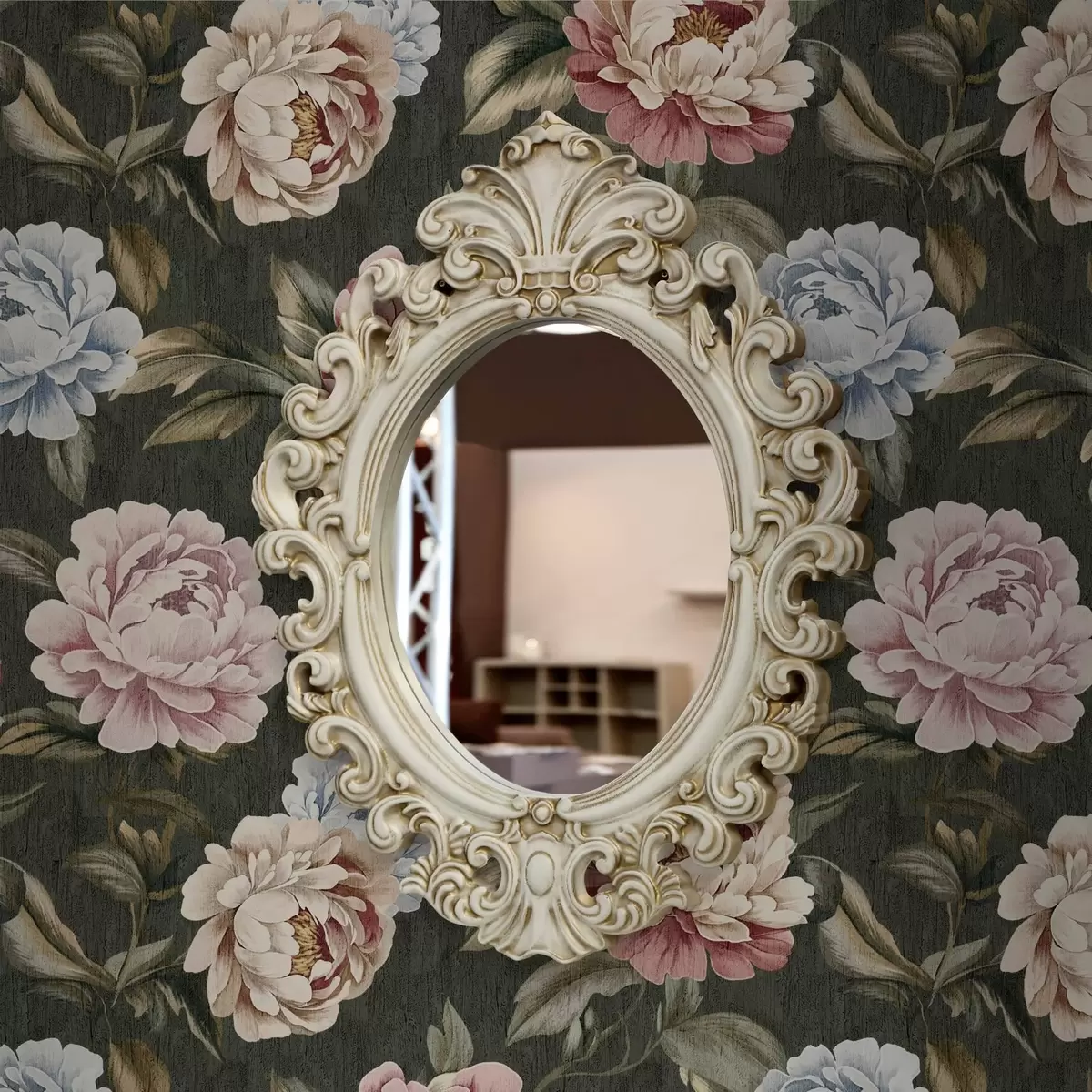 Wallpaper Peonii pe un fundal verde închis a00106