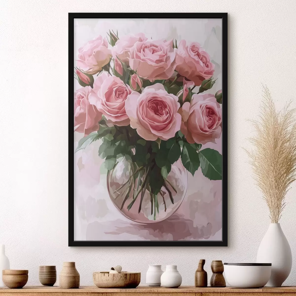 Poster Buchet de flori roz f44321