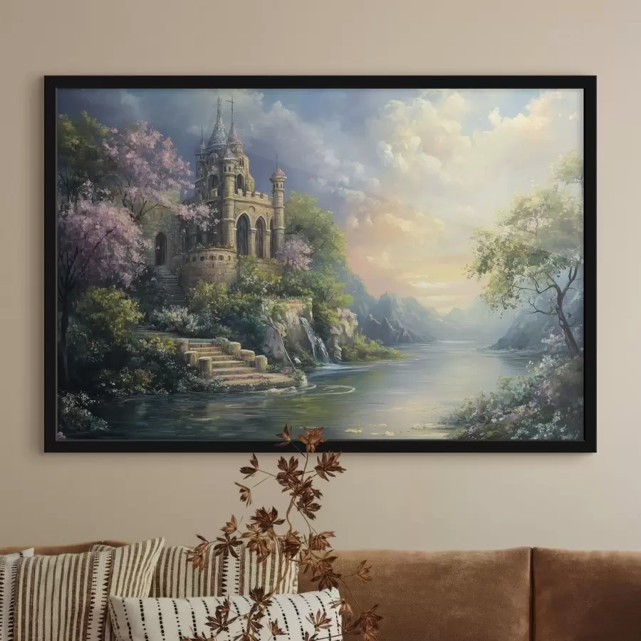 fototapet Castel pe malul lacului f44329