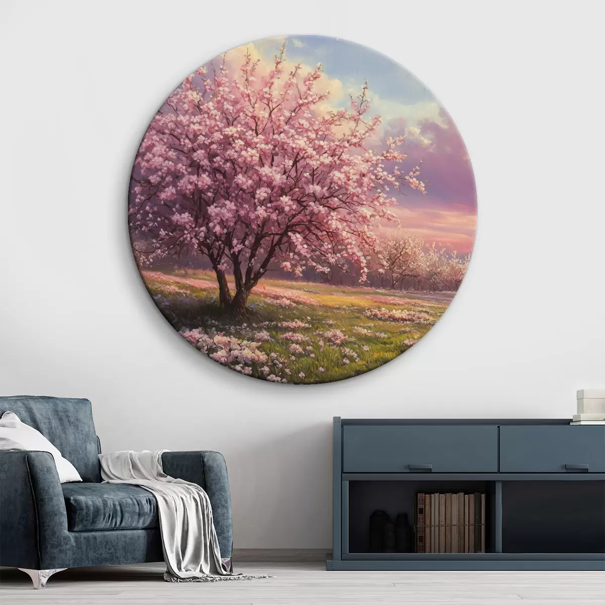 Picturi rotunde Copaci roz înfloriți r44324