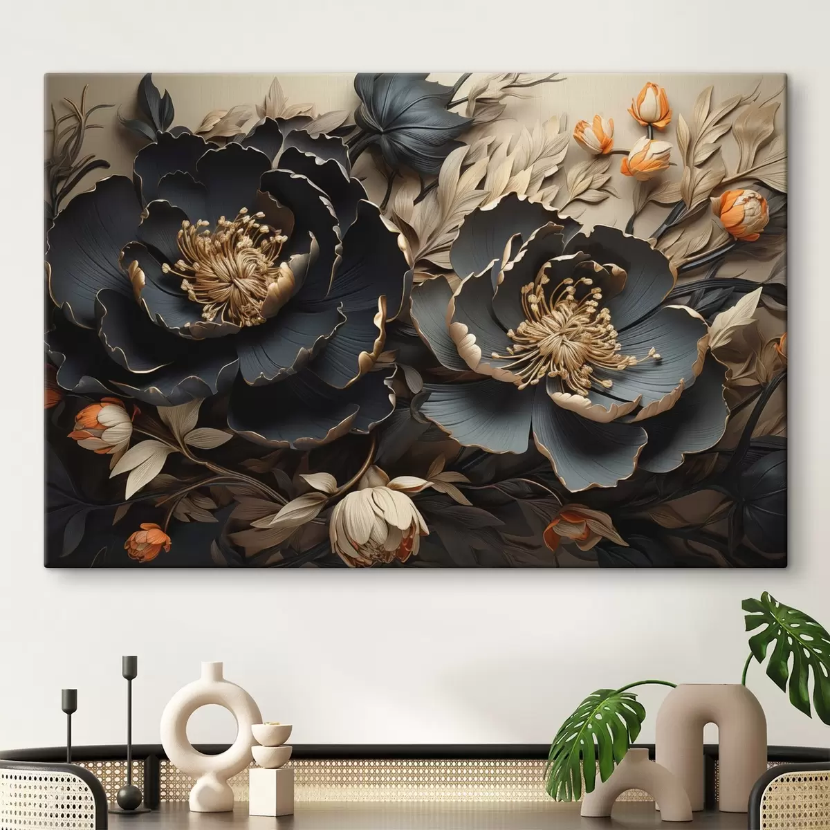 Tablouri Flori mari de culoare închisă s44378