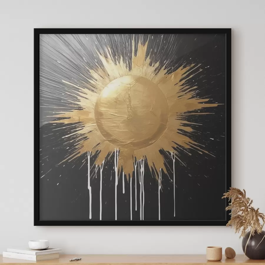 fototapet Soare abstract galben f44281