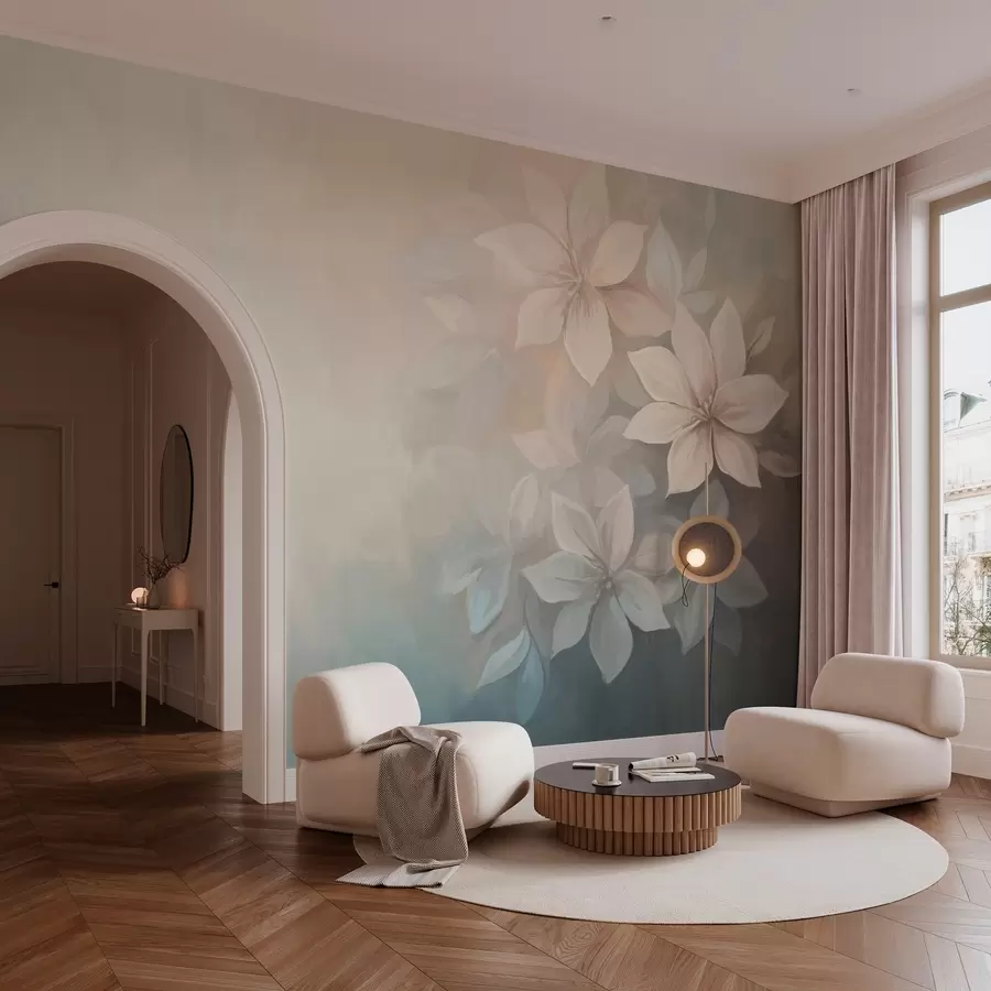 fototapet flori elegante în stilul picturii în ulei  w03770