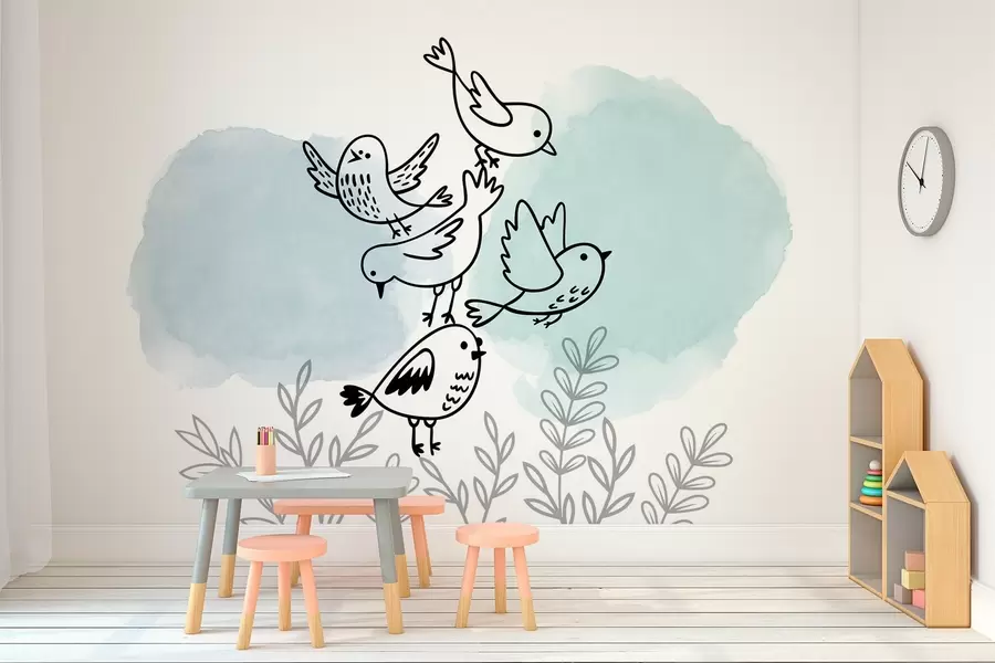 fototapet Păsări printre ramuri w03950v1