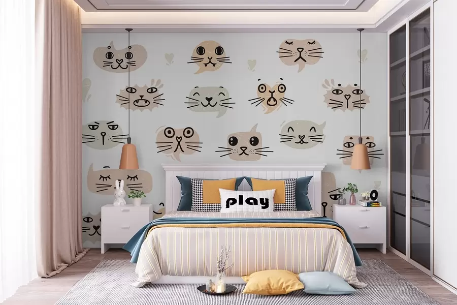 fototapet Fețe de pisică w03951