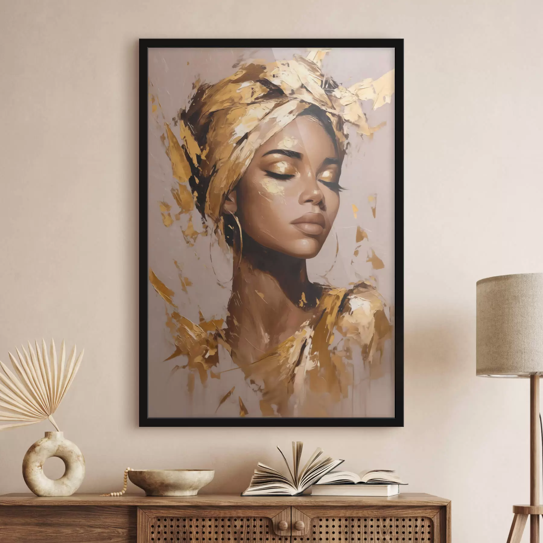 fototapet O femeie frumoasă și elegantă, purtând o eșarfă pe cap f44368