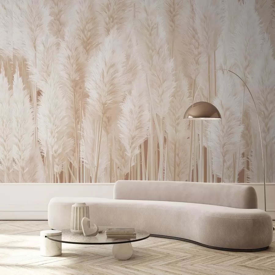 fototapet Iarbă de pampas în tonuri de bej w09126