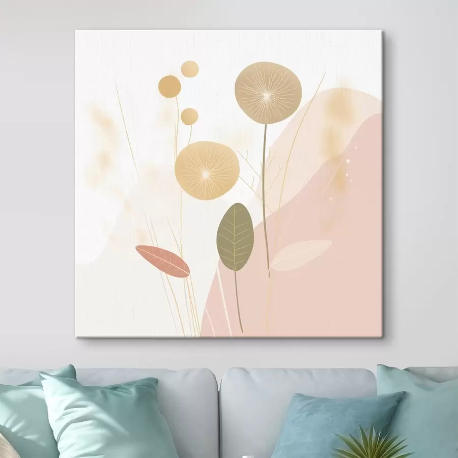 Tablouri Flori abstracte în tonuri pastelate s44344