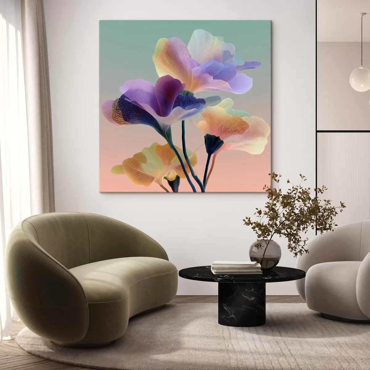 Tablouri -Flori translucide cu nervuri delicate s44350