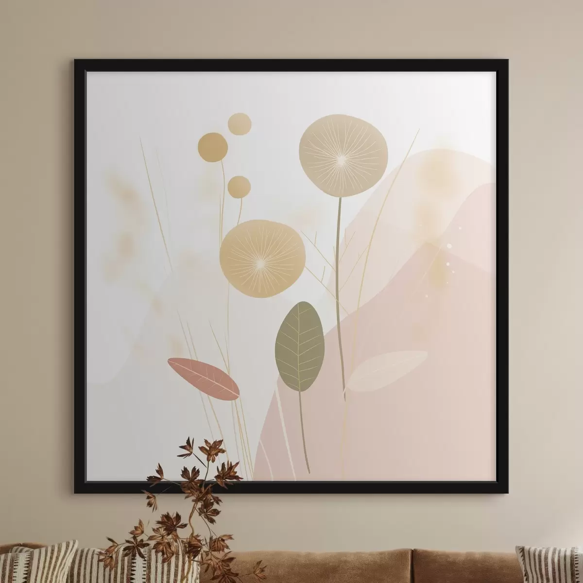 Poster Flori abstracte în tonuri pastelate f44344