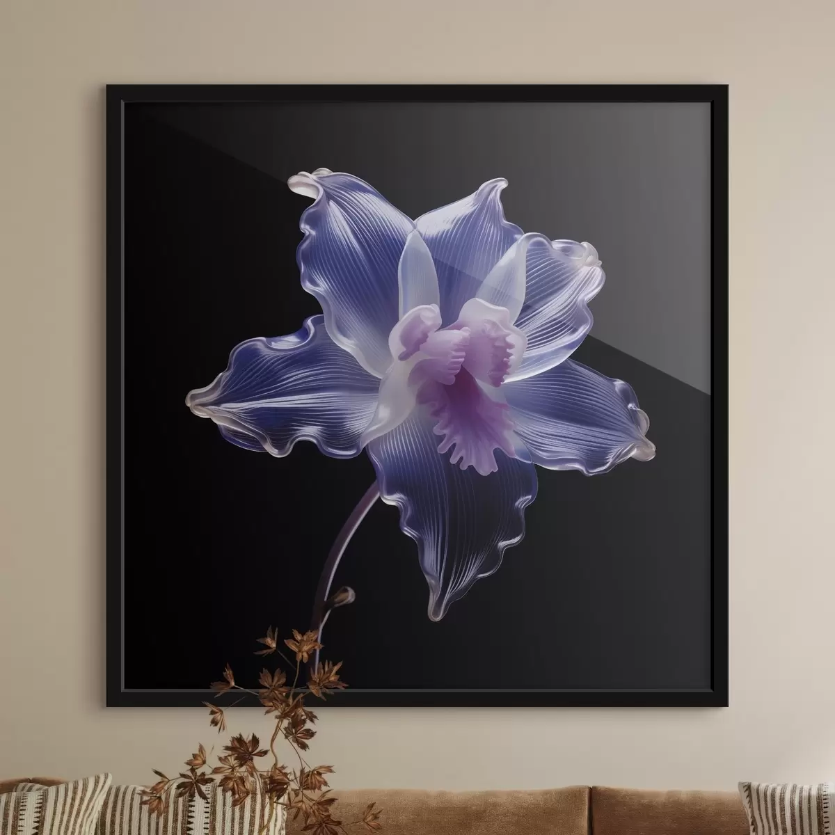 Poster Petale translucide cu vene pe un fundal negru f44347