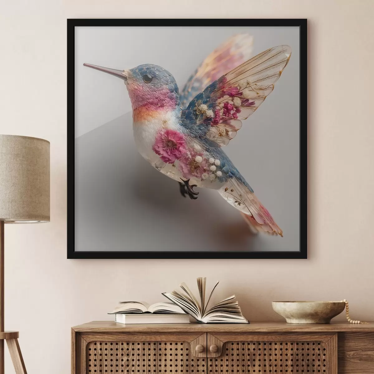 Poster Luminozitate cristalină cu o inimă florală f44353