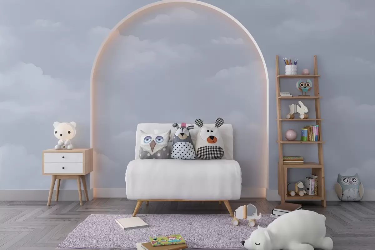 fototapet Nori albaștri în tehnica acuarelei ușoare w03994v1