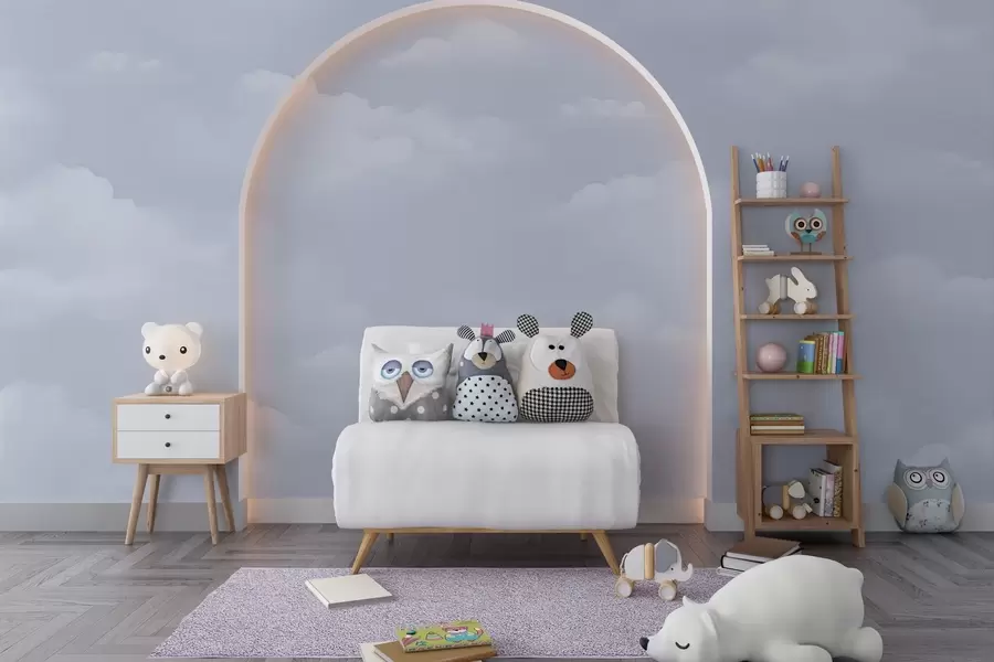 fototapet Nori albaștri în tehnica acuarelei ușoare w03994v1